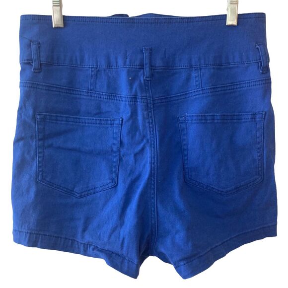 Almost Famous Shorts Womens XL Blue Hi Waist Stretch - Picture 2 of 7